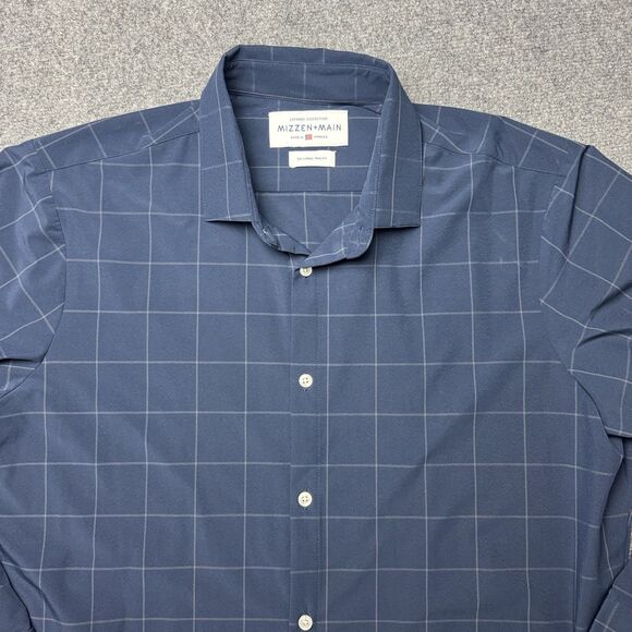 Mizzen+Main Other - Mizzen + Main Leeward Button Up Shirt XXL Trim Fit White Blue Made USA